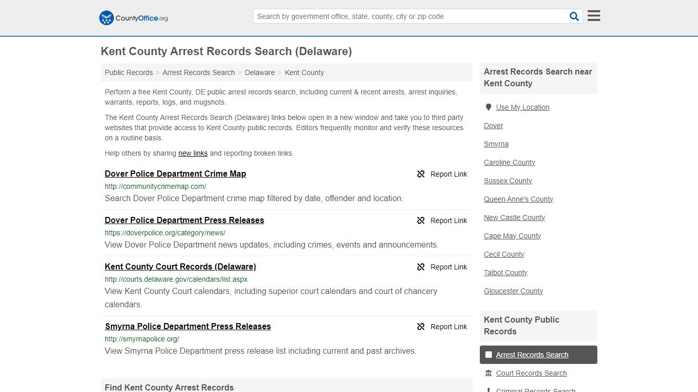 Arrest Records Search - Kent County, DE (Arrests & Mugshots)