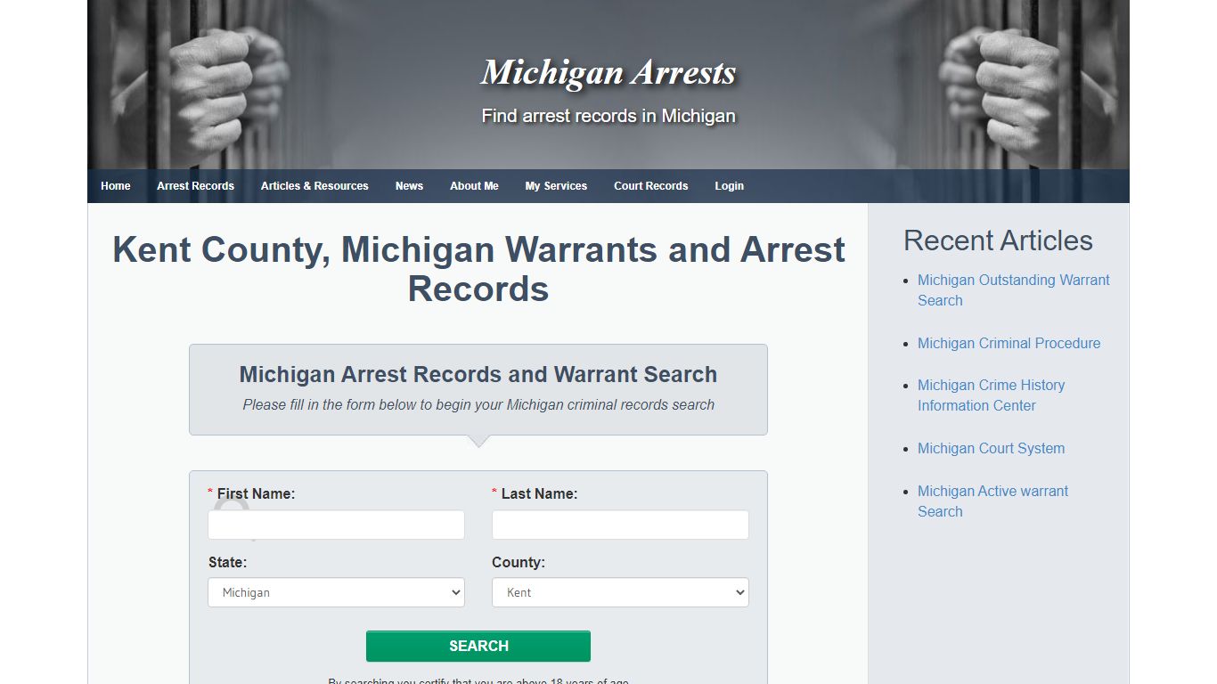 Kent County, Michigan Warrants and Arrest Records